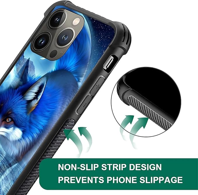 for iPhone 12 Pro Max Case, Snowy Mountain Fox Lake Pattern Graphic Design Girl - Image 6