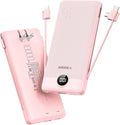 VEGER Portable Charger with Built-in AC Plug and Cables, All in One 10000mAh by VEGER