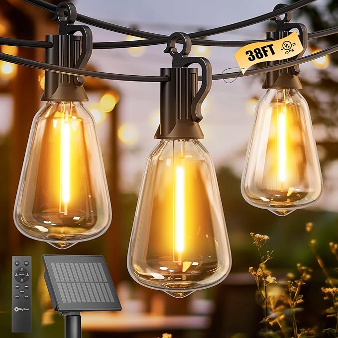 Brightown 38FT Solar String Lights Outdoor Waterproof by Brightown