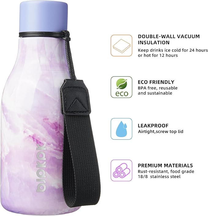 BJPKPK Insulated Water Bottles, 12oz Stainless Steel Metal Water Bottle - Image 2