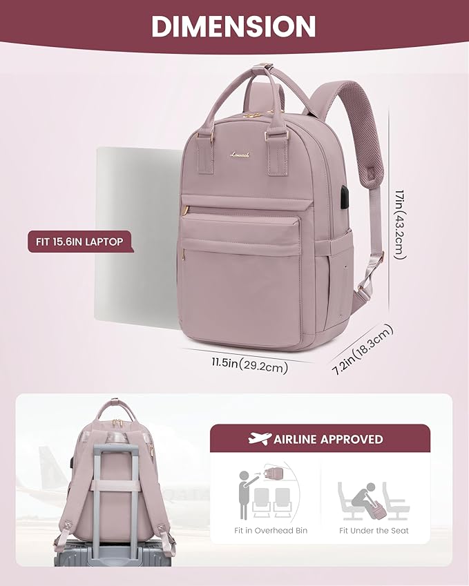 LOVEVOOK Laptop Backpack for Women 15.6 Inch Laptop Bag - Image 6