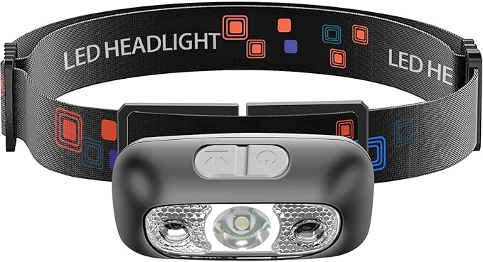 Headlamp, USB-C Rechargeable, 90-Degree Adjustable, Flashlight by HILIYOT