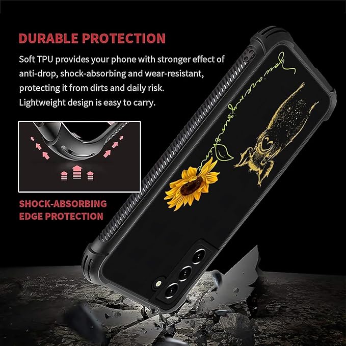for Samsung Galaxy S22 Case, Pig Sunflower Yellow Sunshine Pattern Graphic - Image 6