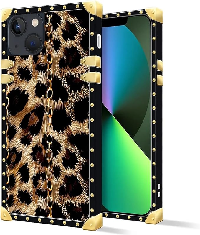 Compatible with iPhone 13 Case, Seamless Gold Chain Leopard Luxury Golden - Image 2
