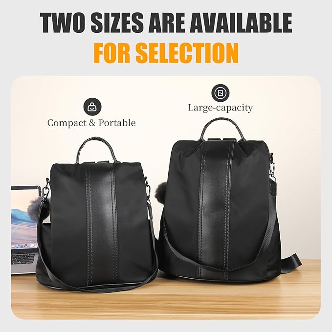 PINCNEL Women Backpack Purse Waterproof Nylon Anti-theft Rucksack Lightweight - Image 8