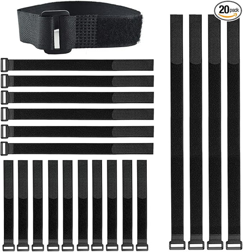 20 Pack Reusable Fastening Cable Ties and Cable Straps, Adjustable by Unknown