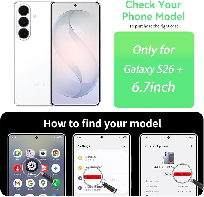 GRECAZO Slim Borderless for Samsung Galaxy S26 Plus Phone Case 6.7" Ultra-Thin - Image 2