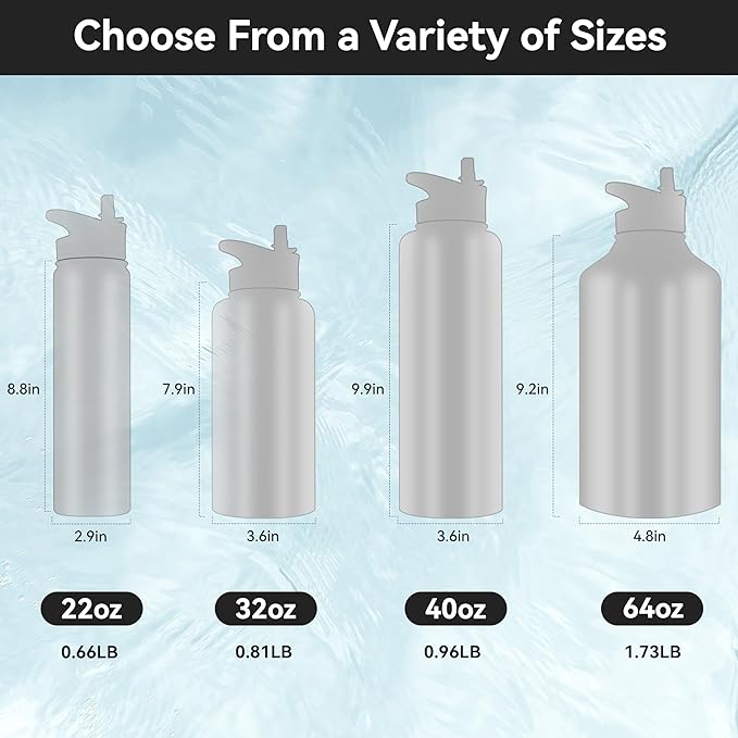 HASLE OUTFITTERS Insulated Water Bottle 22 oz Double Wall Stainless Steel Water - Image 3