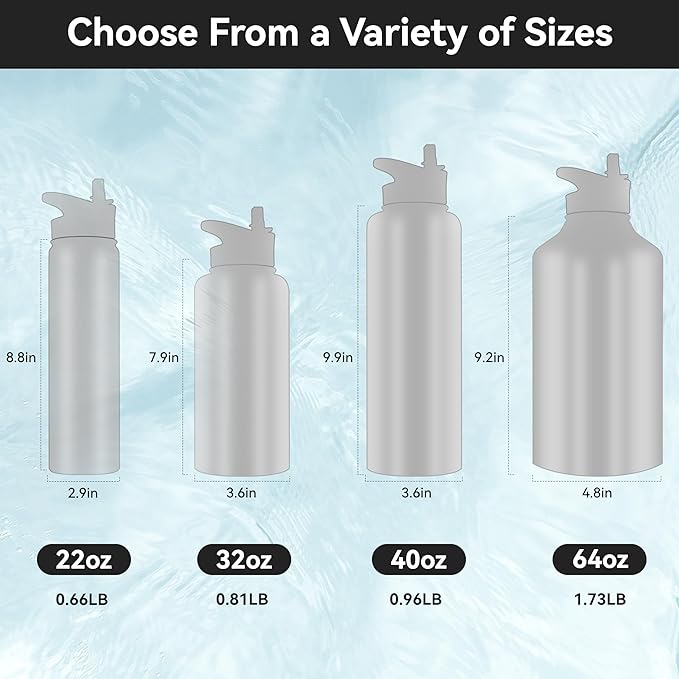 HASLE OUTFITTERS 40oz Stainless Steel Water Bottle, Vacuum Insulated Double - Image 3