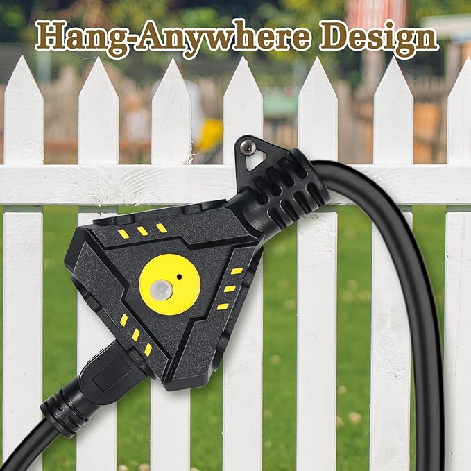 25FT 14 Gauge Outdoor Extension Cord 6-Outlet 14/3 SJTW Heavy Duty Extension - Image 4