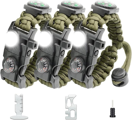 20 in 1 Survival Paracord Bracelet Adjustable Gear Kit by NVioAsport