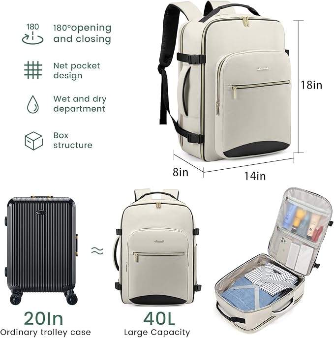LOVEVOOK 40L Large Travel Backpack - Image 3