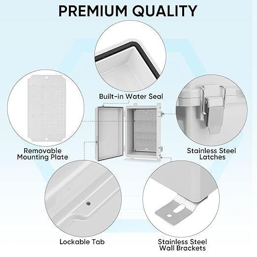 TICONN Outdoor Electrical Box Waterproof, Junction Box IP67 ABS Plastic - Image 4