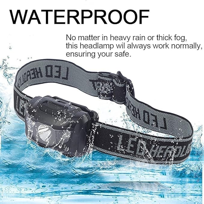 HappyOrange 4 Pack LED Headlamp, IPX4 Waterproof Headlight, 4 Modes - Image 2