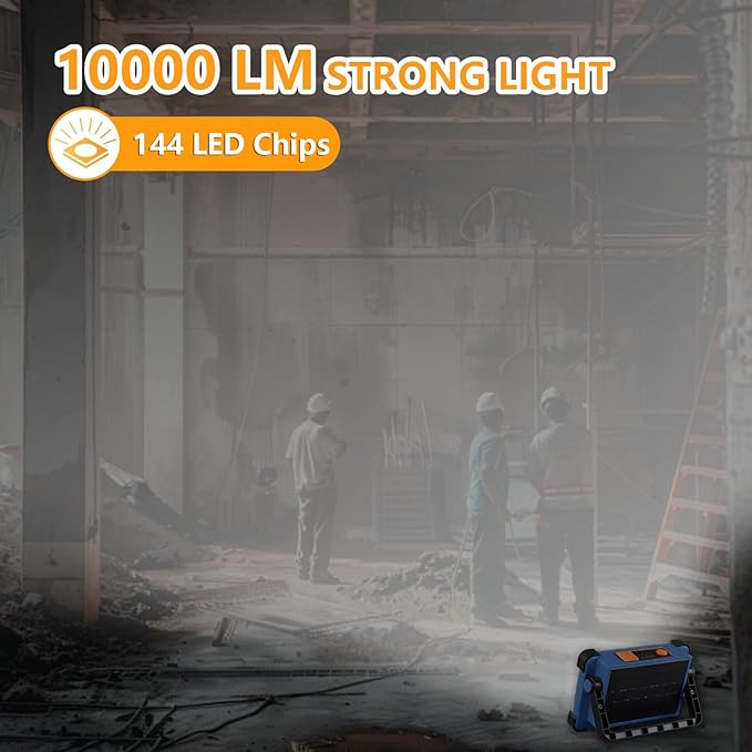 120W Solar Rechargeable Work Light, 144 LED Portable Flood Light - Image 3