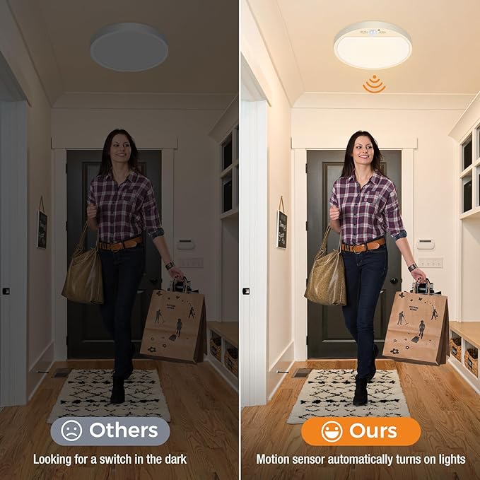 slochi Motion Sensor Light Indoor Wired, 8.7 Inch 3000K/4000K/6500K Closet - Image 9