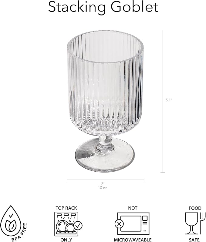 Mesa 10 oz Durable Acrylic Wine Glasses, Shatter-Resistant and Dishwasher-Safe - Image 5