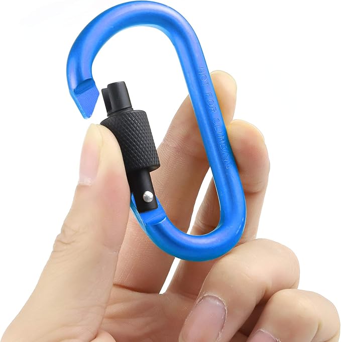 10 Pack Aluminum D Ring Key Rings Hiking Clips Locking Carabiner - Image 5