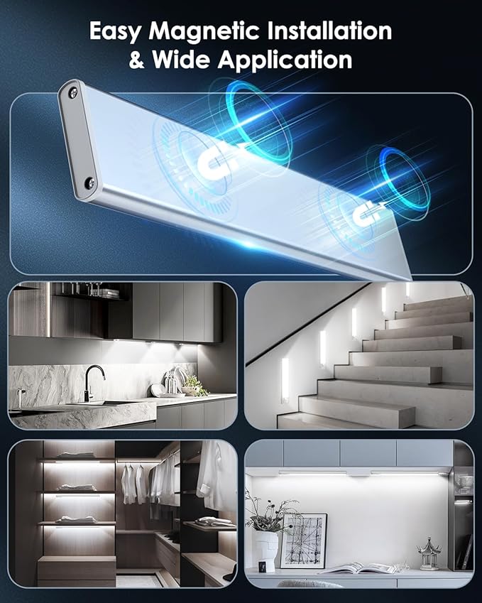 VerRon 5-Pack Under Cabinet Lighting, Upgraded 2200mAh Rechargeable Under - Image 6
