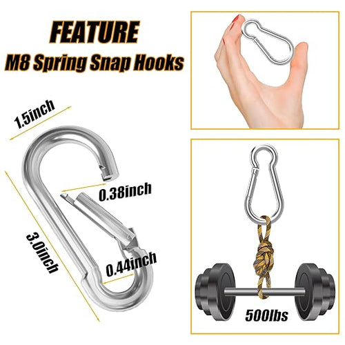 60PCS 3" Heavy Duty Spring Snap Hook, M8 5/16" Galvanized Steel Snap Hook - Image 2