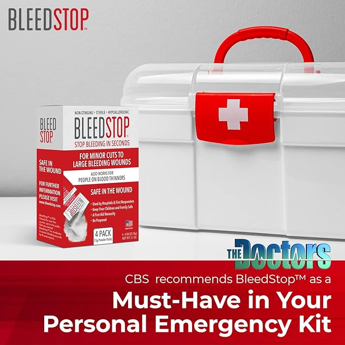 BleedStop™ First Aid Powder for Blood Clotting, Trauma Kit, Blood Thinner - Image 2