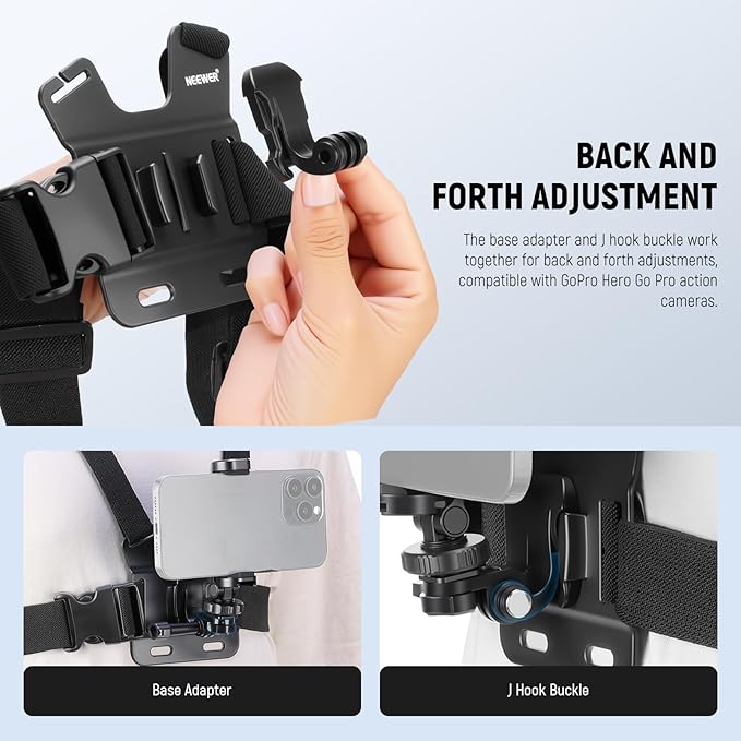 NEEWER Mobile Phone Chest Mount Head Strap Mount, Quick Release POV Vlog - Image 3