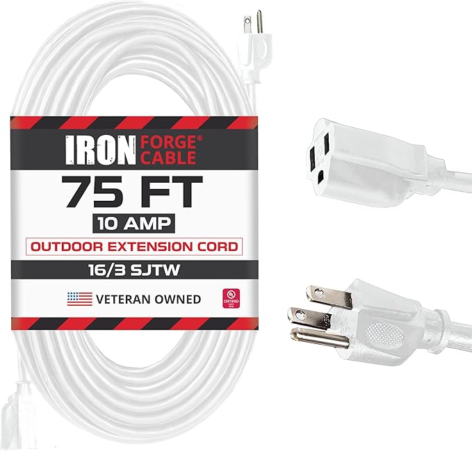 Iron Forge Cable Weatherproof 75 Ft Outdoor Extension Cord by IronForgeCable