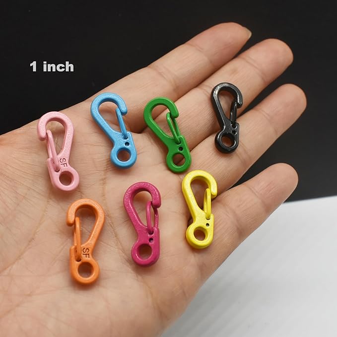 Mini Carabiner Clips with Metal Spring Wiregate Hook and Little Eye Hole - Image 3