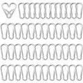 50 Pack 1.57" Heavy Duty Carabiner Clips, M4 Sliver Galvanized Steel Spring by SEUNGCH