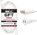 Iron Forge Cable 2 Prong Outdoor Extension Cord 6 ft, 16/2 SJTW 6 Foot White by IronForgeCable