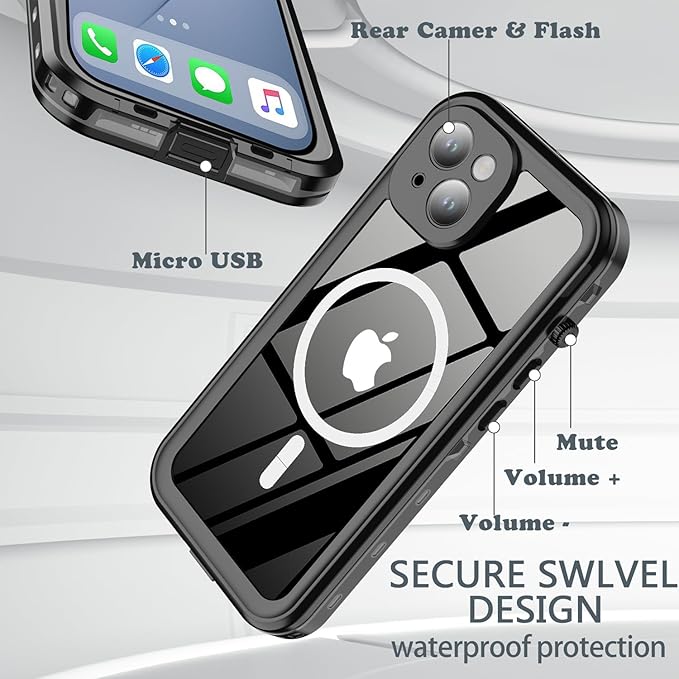 for iPhone 14 Case Waterproof, Full-Body Hard Case Built-in - Image 6