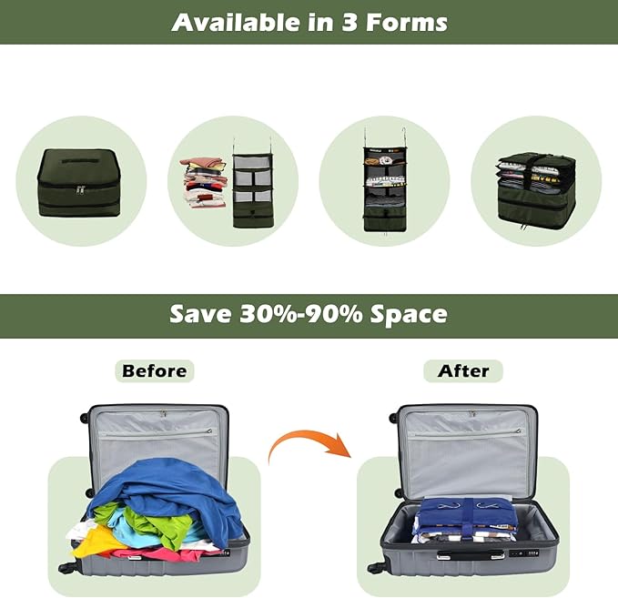 Surblue Hanging Closet Storage Bag Collapsible 3-Shelf Washable Oxford Fabric - Image 4