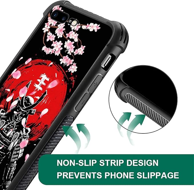 for iPhone 7 Plus/8 Plus Case, Sakura Japanese Samurai Pattern Graphic Design - Image 2