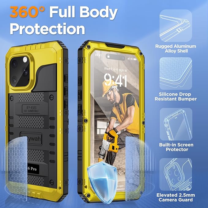 Mitywah Waterproof Case for iPhone 16 Pro, Shockproof Heavy Duty Case - Image 5