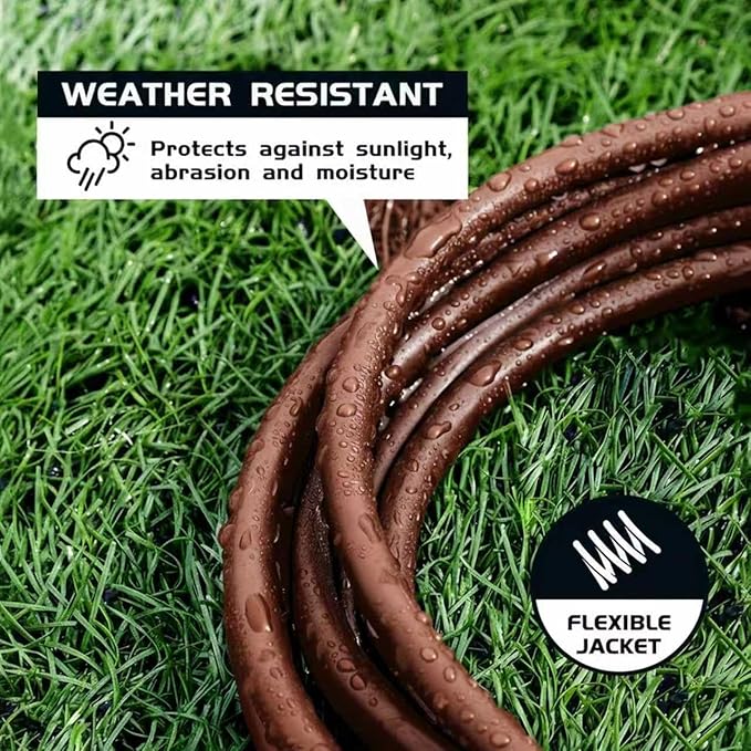 8FT Brown Outdoor Extension Cord-16/3 SJTW Durable Extension Cord - Image 4