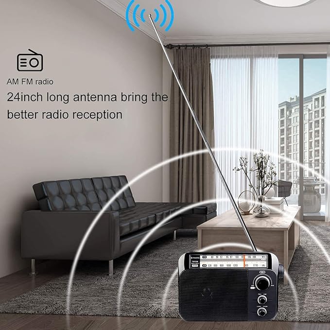 Retekess TR604 AM FM Radio, Portable Radio Plug in Wall, D Battery Operated - Image 2