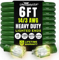 6ft Outdoor/Indoor Extension Cord 14/3 Gauge Heavy Duty 3 Prong SJTW, Waterproof by LifeSupplyUSA