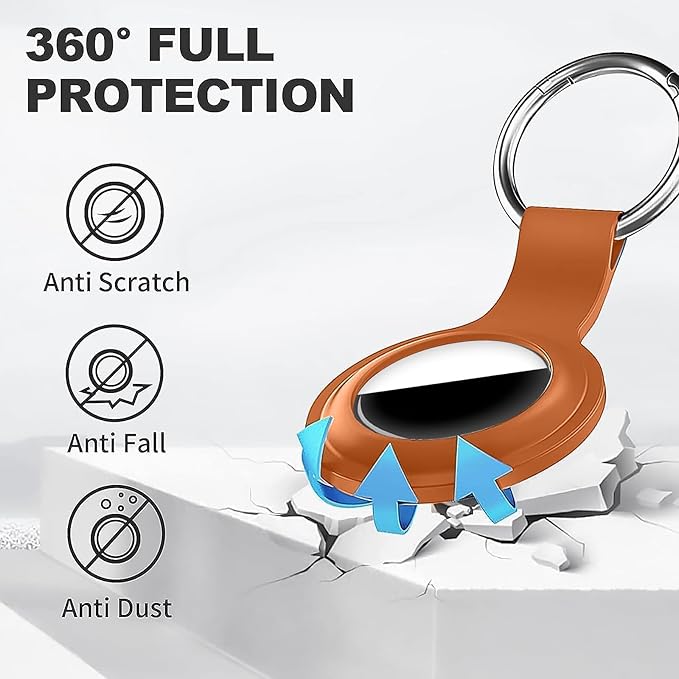 Linsaner Case for AirTag 2nd Gen & 1st Gen, Silicone Holder Keychain Key Ring - Image 4