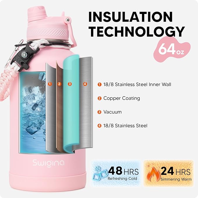 Swigina 64 oz Insulated Water Bottle - Image 3
