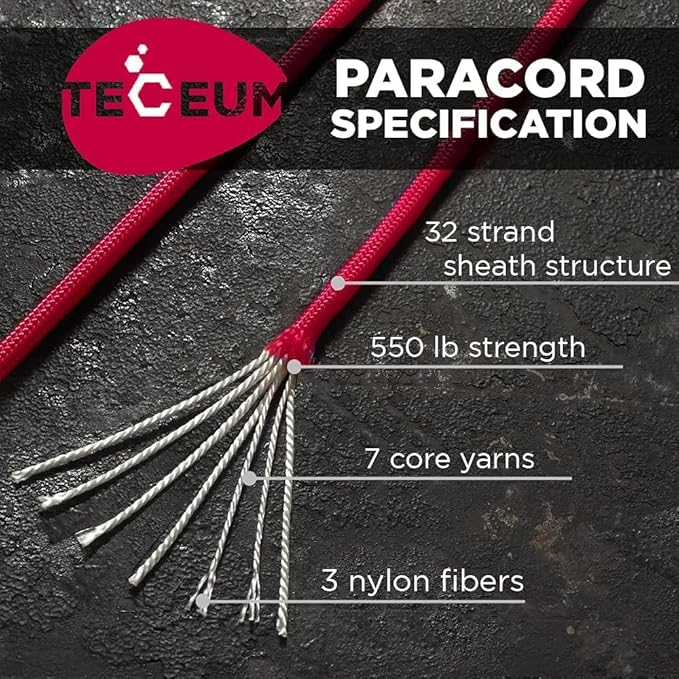 TECEUM 5/32" Paracord Rope 1000 – 1000ft / 200ft / 100ft / 50ft – Tactical - Image 2