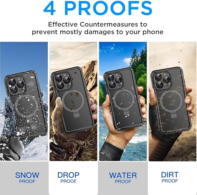 AICase Magnetic for iPhone 16 Pro Case Waterproof Magsafe Shockproof Protective - Image 3