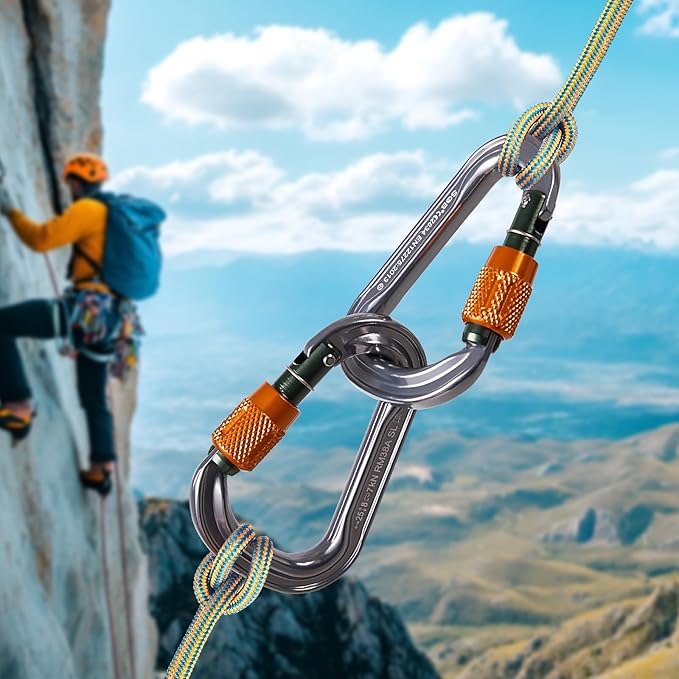 SOB Heavy Duty Steel Carabiner Clips -Auto Locking Climbing Carabiner, - Image 6