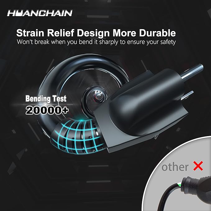 HUANCHAIN 100 FT 16 Gauge Black Indoor Outdoor Extension Cord Waterproof - Image 2