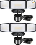 LUTEC 2 Pack 50W Motion Sensor Outdoor Lights, 5500 LM Plug in Flood Light by LUTEC