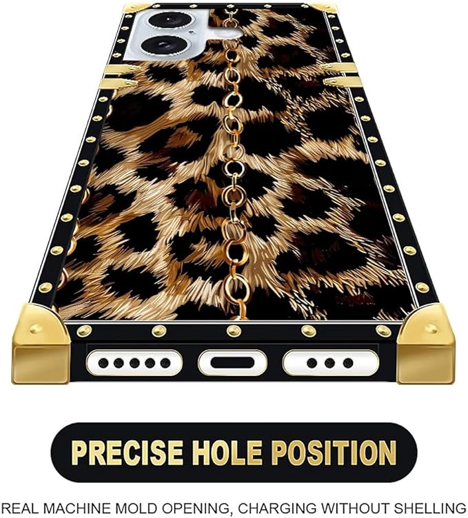 Compatible with iPhone 16 Case, Seamless Gold Chain Leopard Luxury Golden - Image 6