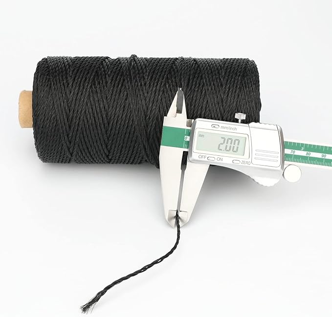 KINGLAKE 426 Feet Nylon Twine #36 Black Nylon String 2mm - Image 2