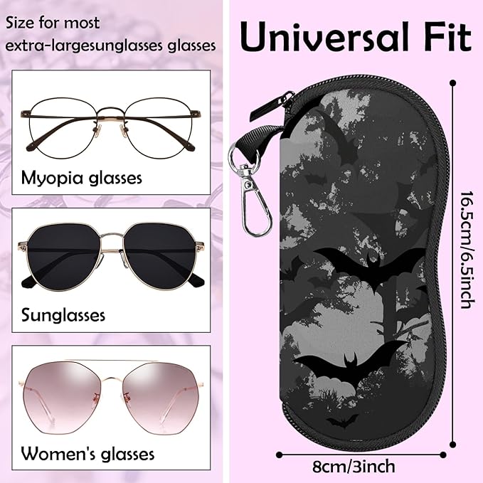 Glasses Case Sunglasses Eyeglass Soft Case Zipper Light Neoprene Pouch - Image 2