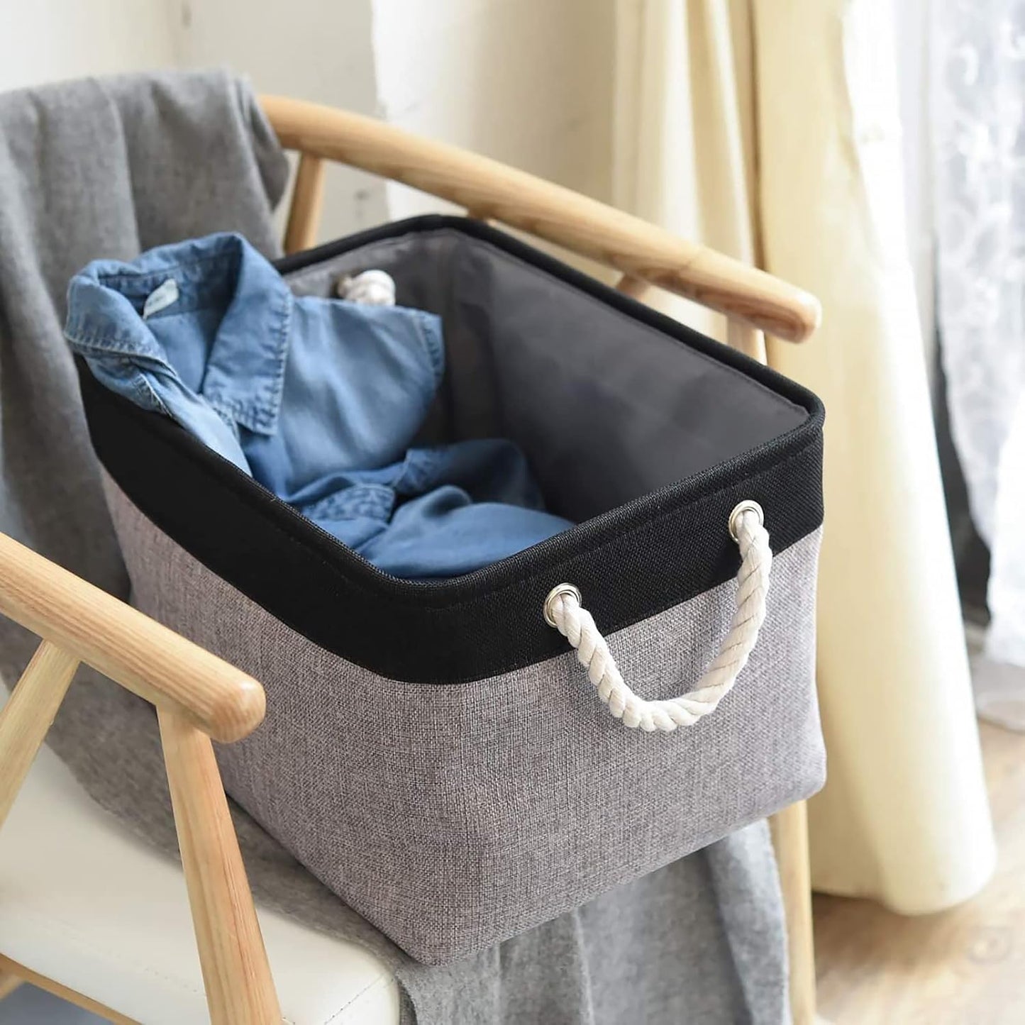 Storage Bins, Storage Cubes Storage Containers for Organizing with Handles for Organizer Bins (15.7 x 11.8 x 8.2 inches)