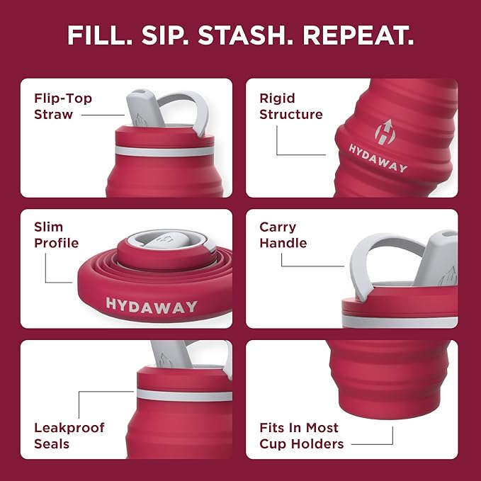 HYDAWAY Travel Collapsible Water Bottle 25oz - Image 4