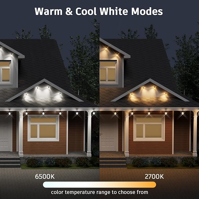 XMCOSY+ Smart Outdoor String Lights - 123ft RGBCWIC Patio Lights - Image 8